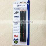 7" Standard Size Triangular Shape Soft Wood Matt Black Body Blister Card HB Pencil Sharpened With Dipped Top thumbnail-1