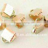Iron Ribbon Crimp Ends, Golden, 6x8x5mm, Hole: 2mm(E004Y-G)