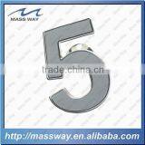 Custom Personalized Brass Matte Silver Five 5 Metal Letter Lapel Pin