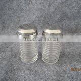Glass Salt and Pepper Shaker, Spice Bottle With Metal Lid