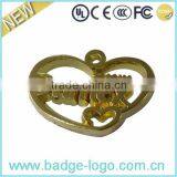 Custom Heart Shaped Pendant, Gold Plated Heart Charm thumbnail-1