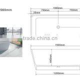 Custom Size Acrylic Solid Surface Bathtub / Stone Resin Bath Tubs,Artificial Stone Freestanding Bathtub thumbnail-5