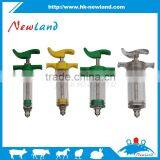 2015 NL206 20ml hot sales animal veterinary plastic steel with dose nut tpx and pc syringe