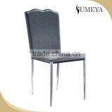 Stainless Steel Frame Leather Seat Modern Black Metal Dining Chair thumbnail-2