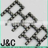 Decorative Black Fancy Square Chaton Plastic Trimming