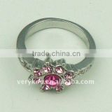 Imitation Silver Flower Finger Ring Diamond Ring