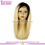 Qingdao Factory Price Brazilian Human Virgin Hair Ombre 613 Blonde Glueless Lace Front Wigs For White Women thumbnail-4