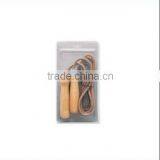 Good Quality Yellow Wooden Handles Leather Jumping Rope thumbnail-1