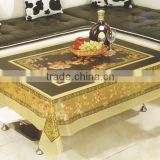 TJ-4907 Transparent emboossed tablecloth with golden & silver