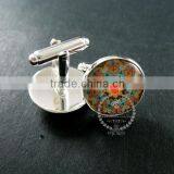 20mm Silver Plated Morocco Style Flower Art Collage Round Glass Cabochon Fashion Cufflinks Wedding Cuff Links Gift 6600053 thumbnail-3