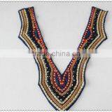 Customized Embroidery Ladies Garment Collar, Black Acrylic Beaded Necklace, Colourful Embroidery Collar for Garment thumbnail-5