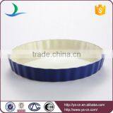 Good Quality Oval Dark Blue Personalized Ceramic Bakeware thumbnail-1