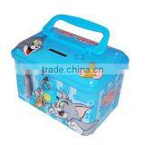Rectangular Lunch Tin Box With Plastics Handle thumbnail-1