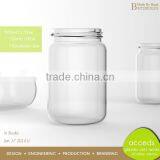 Food Grade 500ML Wholesale Glass Candy Jar With Glass Lid thumbnail-2