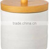High Quality Best Selling Cream Bamboo Spun Storage Box Jar With Lid - 17 x 15cm thumbnail-1