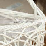 Europe Style White Wicker Artificial Flower Hanging Basket thumbnail-5