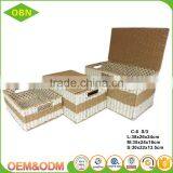 China Popular Good Quality Durable Plastic Metal Wire Paper Rope Laundry Basket for Hotel or Home thumbnail-1