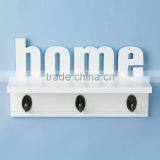 Home Decor MDF Vintage Metal Hooks Wall Shelf thumbnail-1