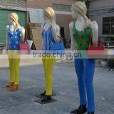Fiberglass Shopping Girls Character Sculpture thumbnail-1