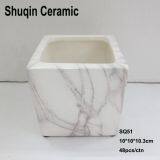 Marble Flower Pot Square Flower Pot Succlents Flower Pot Ceramics Pot thumbnail-1