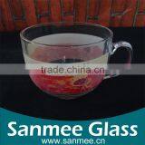 Round Glass Coffee Bowl Shaped Mug With Customized Decal thumbnail-1