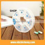 Hot Selling 7 Days/One Week Round Plastic Pill Box thumbnail-3