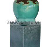 Indoor or Outdoor Beautiful Green Glaze Water Fountain Chinese Vase Decor thumbnail-1