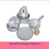 10pcs Anodized Aluminum Camping Ware Set With Alcohol Burner