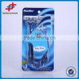 3PCS SWEDEN STAINLESS STEEL MOVING TRIPLE BLADE RAZOR WITH RUBBER HANDLE thumbnail-1