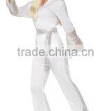 Wholesale Custom Women's Halloween White Top Pants and Belt 70's Disco Lady Costumes Adults thumbnail-2