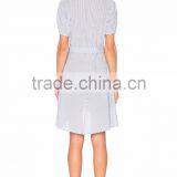 Stripe Wrap Midi Dress Elegant Woman Casual Dress thumbnail-2
