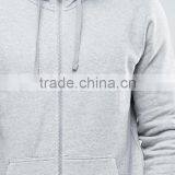 High Quality Custom With Drawstring Hood Side Pockets Grey Men's 80% Cotton, 20% Polyester Casual Breathable Zipper Up Hoodies thumbnail-3