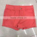 China stock garment suppliers branded girls stretch denim shorts