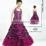 Dark Purple Flower Girl Dresses thumbnail-1