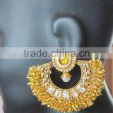 Anarkali Bollywood Beads Polki RAM LEELA Gold Tone Dangler EARRINGS thumbnail-4