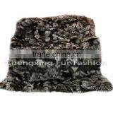 CX-D-116 Wholesale Luxury Real Silver Fox Fur Throw And Fur Blanket thumbnail-2