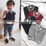 YD8351new design winter v-neck knit kid vest sweater