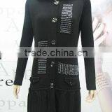 Lady Black Cardigan Sweater Dresses thumbnail-1