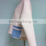 Cheap Plain White Long Sleeve Oversized Pocket Women Scuba Pullover Windcheater Round Neck Hoodie Manufacturer thumbnail-3