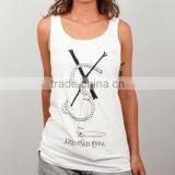 Printed White Sleeveless Top for Women