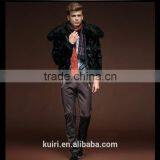 2015 Hot Sales Type Winter Man Luxurious Mink Fur Overcoat With Fox Fur Collar Man Short Turn-down Collar Jackets thumbnail-2