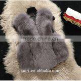 High Quality Hot Sales Type Fur 100% Real Fox Fur Short Vest Jacket Gilet Waistcoat Coat Fashion Warm Ladies thumbnail-2