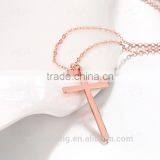 Creative Rose Gold Cross Pendant Necklace thumbnail-3