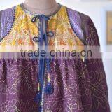 Vintage Kantha Kediyu Style Jacket in Beautiful Vintage Colors ~ Small thumbnail-2