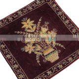Beautiful Indian Couch Pillow Gold Zardozi Embroidered Unique Decorative Cushion thumbnail-2