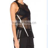 Wholsale OEM Women's 3pcs Yoga Set Jacket And Elastic Workout Leggings Pants Hot Sexy Xxx Mesh Sports Wear thumbnail-3