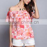 Fashion Sleeveless Design Full Floral Printed Latest Women Tops for Sale thumbnail-4