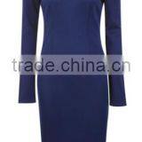 Womens Fashion Navy Blue Western Style Party Sweater Dress With High Quality thumbnail-6