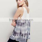 2016 Guangzhou Shandao New Summer Beach Wear Women Casual Sleeveless Printed Round Neck Chiffon Latest Fashion Long Top Design thumbnail-3