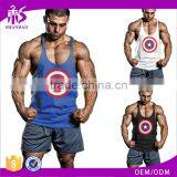 Shandao OEM Factory Custom Printed Sleeveless 95%cotton 5%spandex Plain Gym Clothing thumbnail-1
